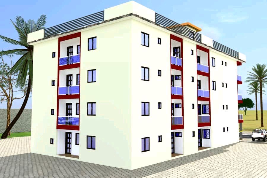 Perspective 3D d'un immeuble moderne